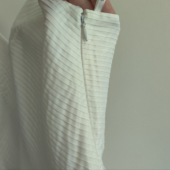 CALVIN KLEIN White Strappy A-line V-Neck Pleated Cocktail Dress Size Small - Picture 12 of 14